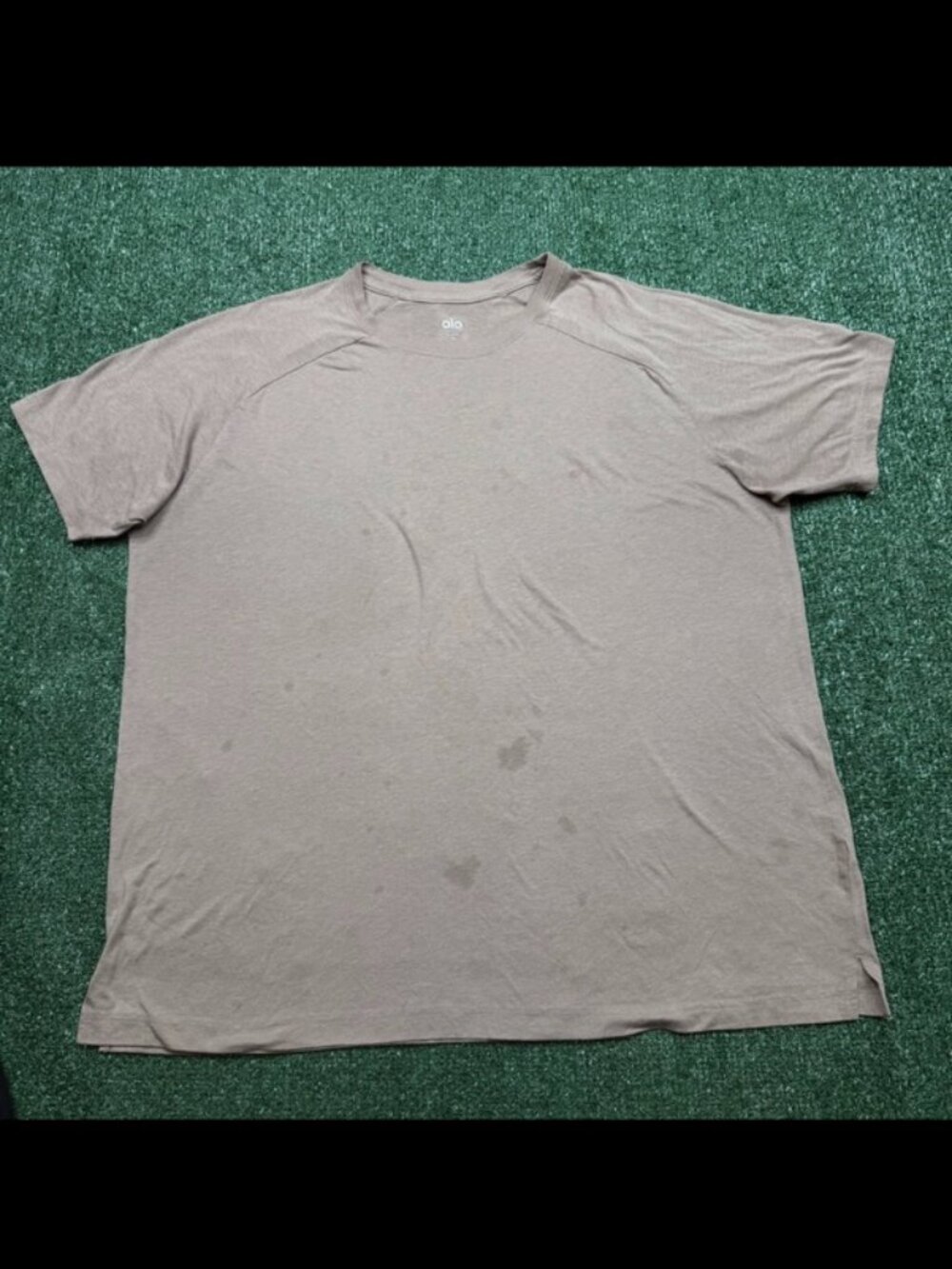 Alo Yoga T Shirt Mens Size XL Brown Short Sleeve Crew Neck Casual Running